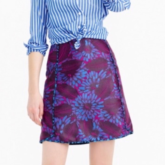 J. Crew Floral Jacquard Midnight Floral Mini Skirt - Picture 2 of 16